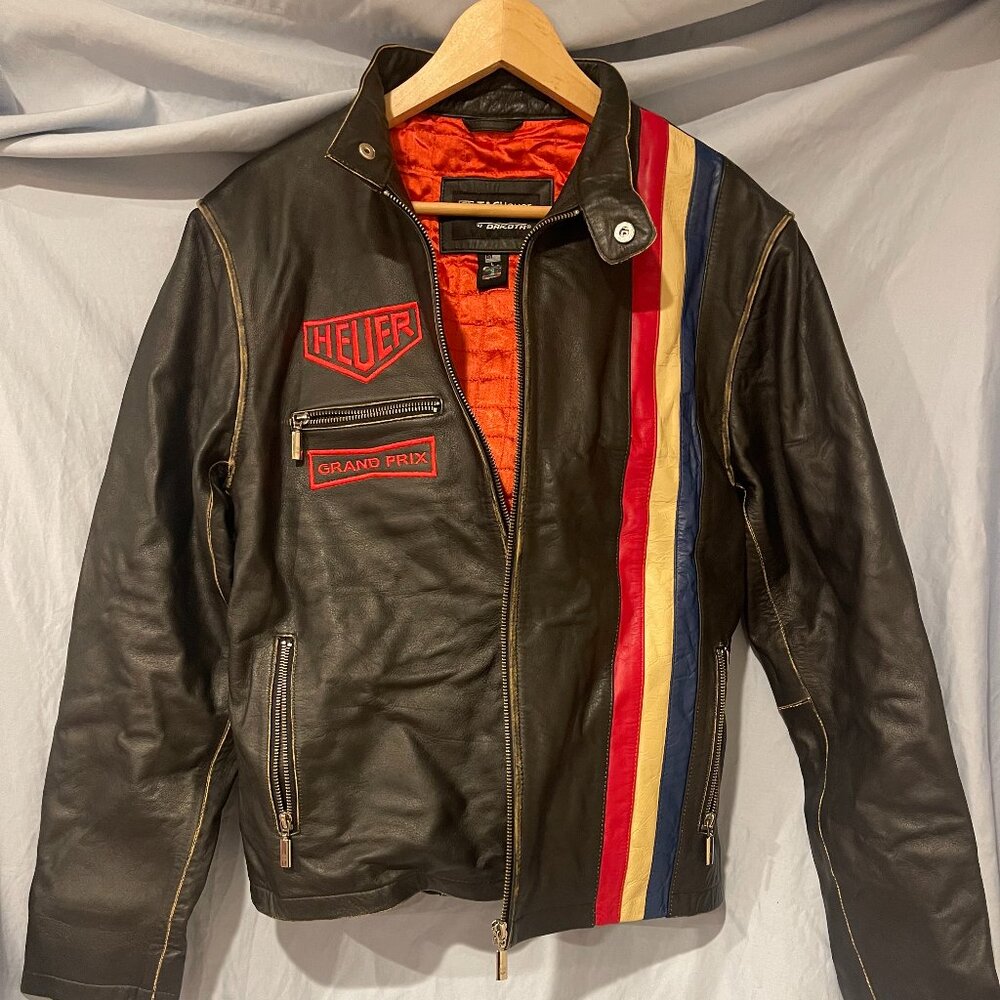 Tag Heuer Leather Motorcycle Jacket - Men's Large - NWOT, never worn